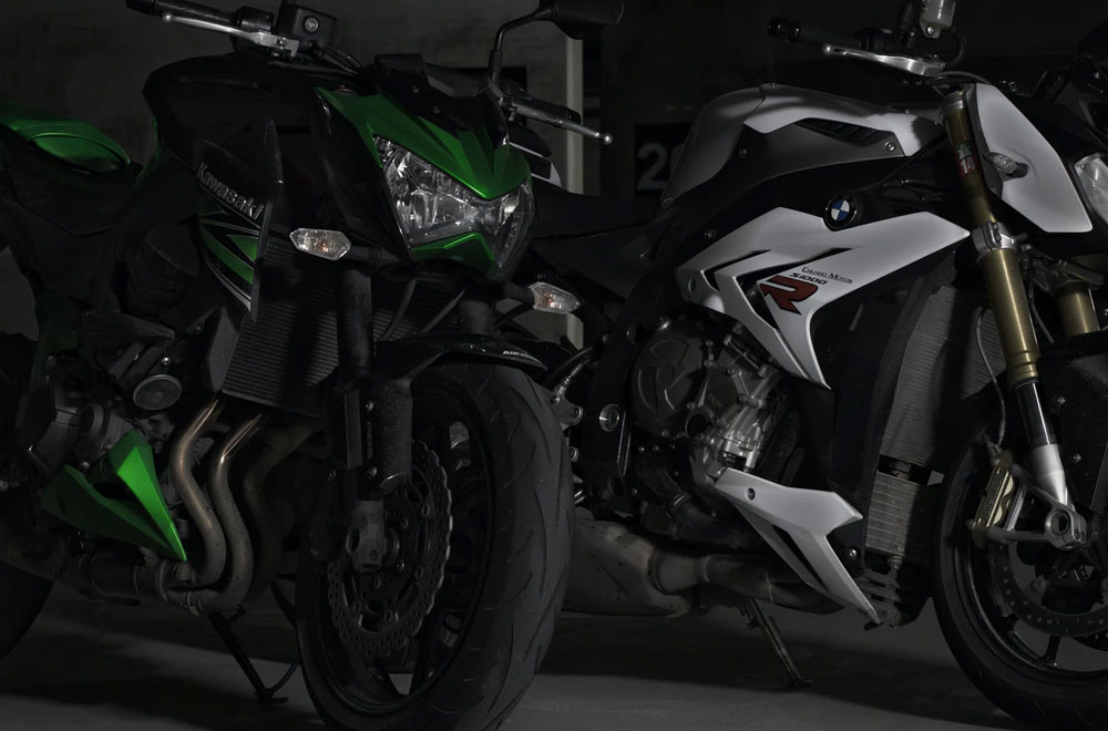 Autotech Cheshire technician preparing a motorcycle for its MOT in Macclesfield